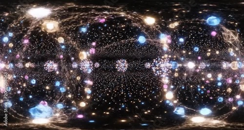 Abstract Data Points Connected by Luminous Threads in a Cosmic Void