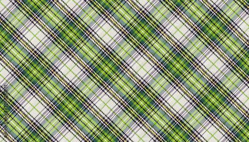 Traditional Scottish Tartan Fabric Green Texture