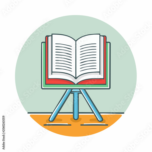 Open Book on a Stand