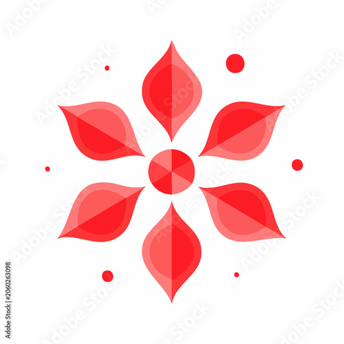 Red Geometric Flower Icon