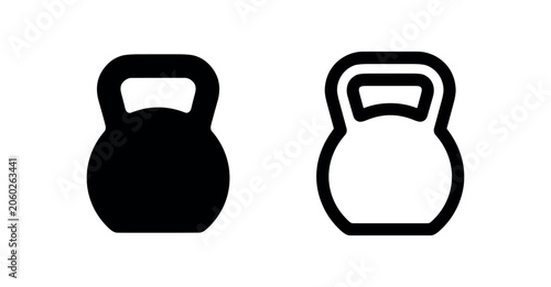 Canvastavla Kettlebell icon, fitness and weight training exercise equipment, gym workout sym
