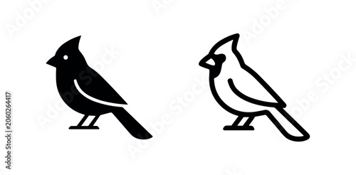 Photos Cardinal Bird Icon Set - American Songbird and Winter Wildlife Symbol