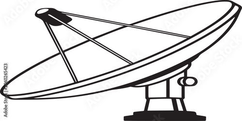 Foto Vector illustration of a satellite dish antenna mounted on a rooftop against a b