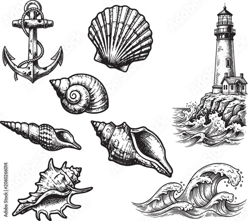 Nautical Ocean Beach Clipart Bundle
