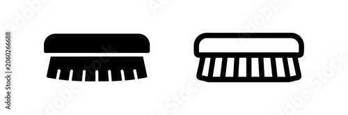 Foto Cleaning Scrub Brush Icon Set for Housework and Hygiene