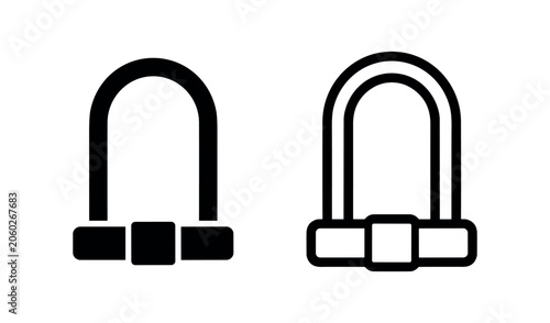 Photos Bicycle U-lock icon, security device for bikes
