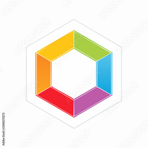 Colorful Hexagon Abstract Geometric Shape