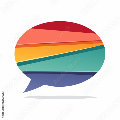 Colorful Speech Bubble with Layered Stripes