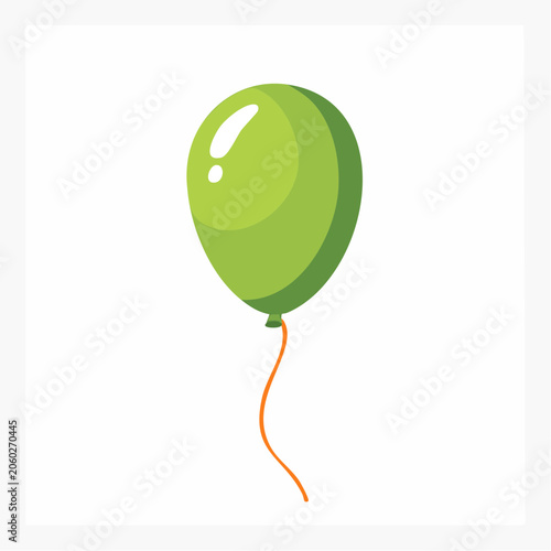 Green Balloon with Orange String