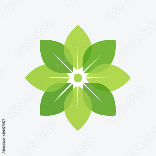 Green Leaf Flower Logo
