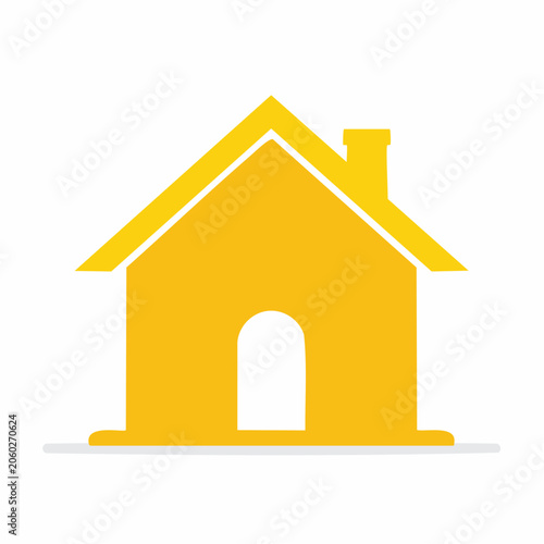 Simple yellow house icon