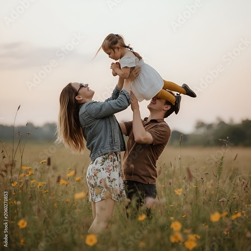 mother and daughter in the field