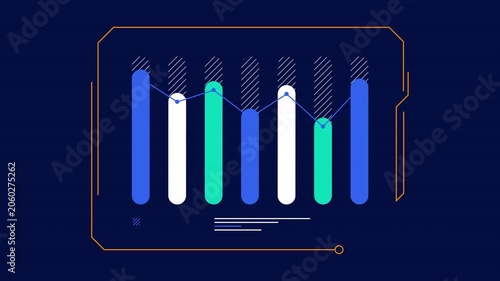 Business infographic element - animated abstract bar plot