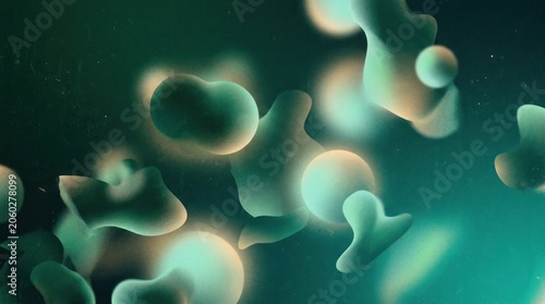 A green and blue abstract digital art piece with a fluid, organic texture.