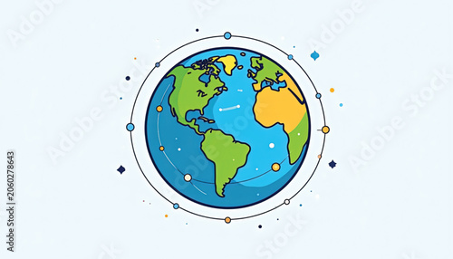 Globe Earth Planet World Map Illustration.