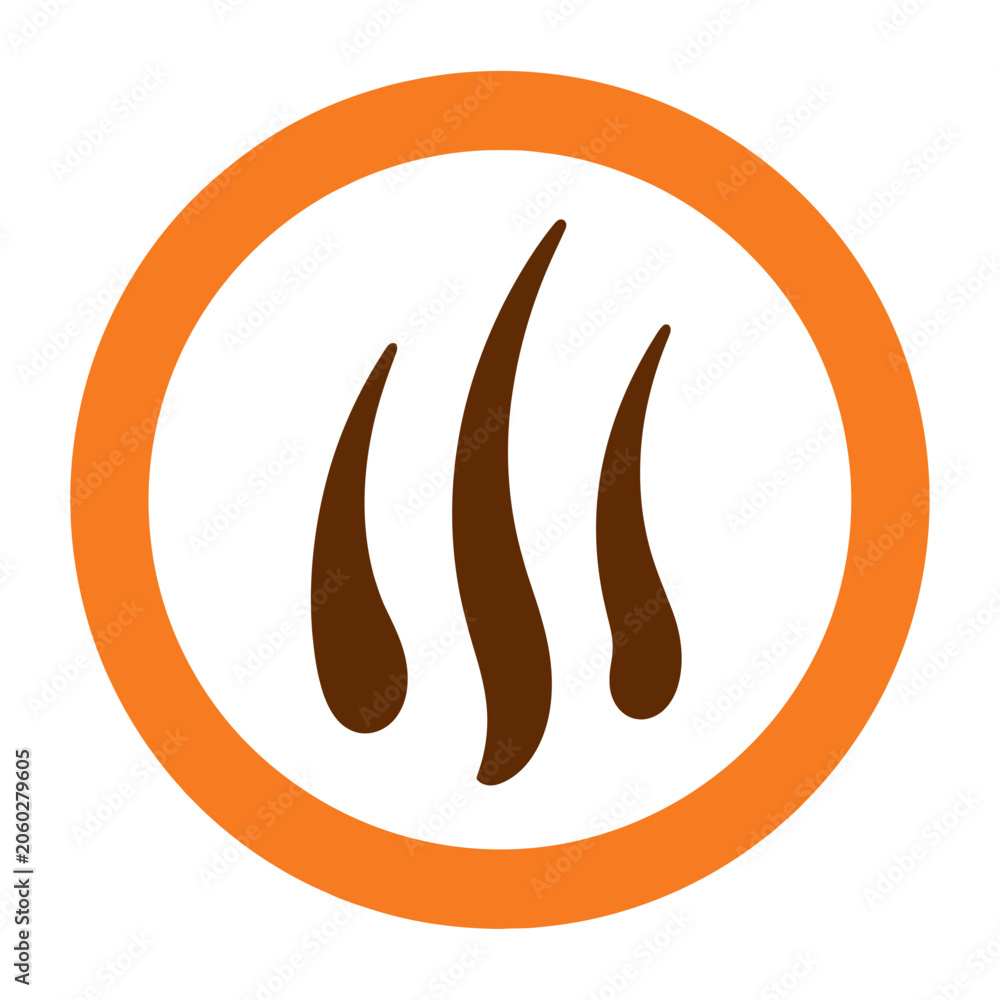 Fototapeta premium Three brown palm tree leaves vector icon minimalist line art illustration