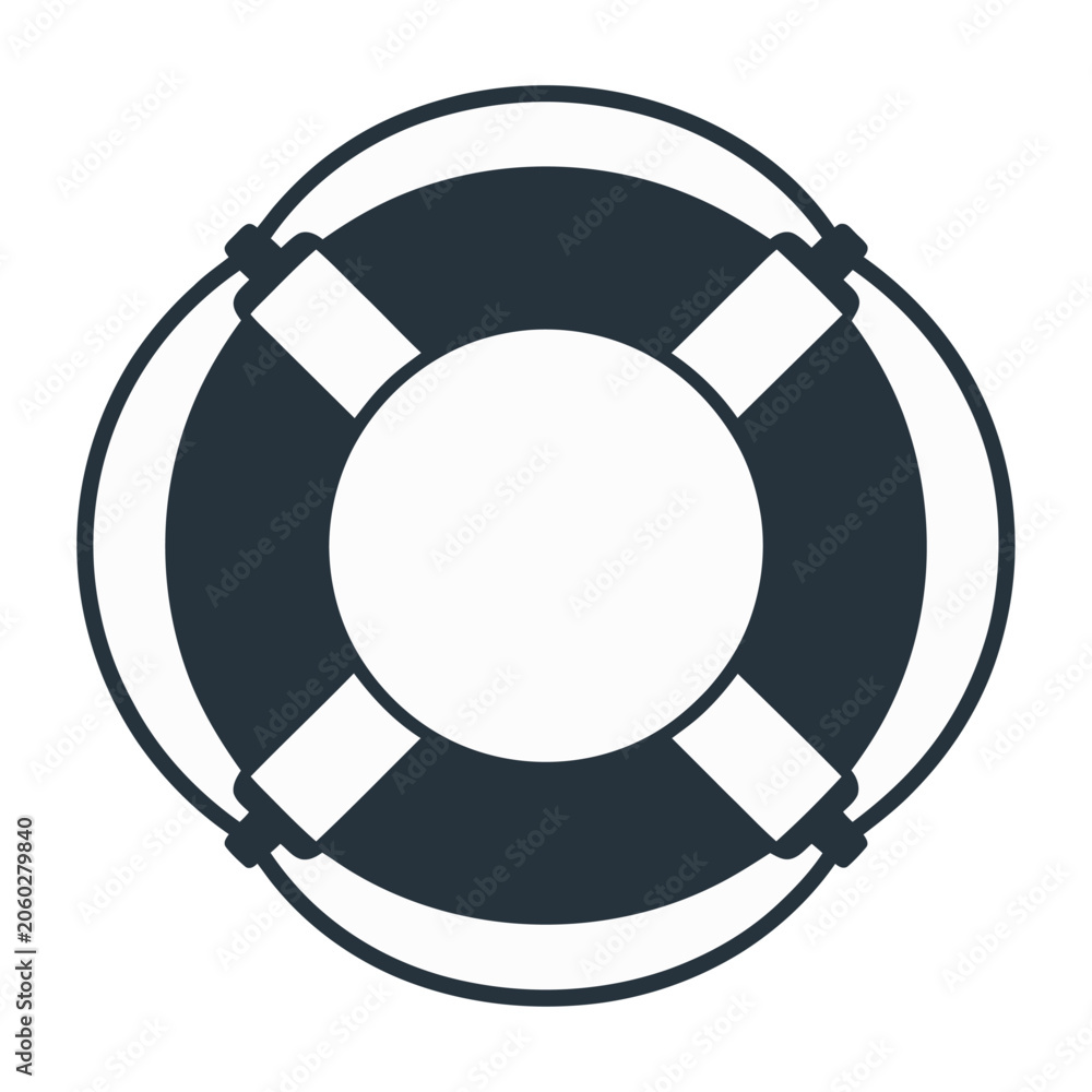 Naklejka premium Life preserver ring vector on transparent background