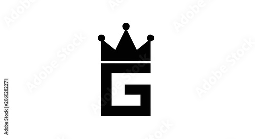 Minimalist black letter G logo with integrated royal crown