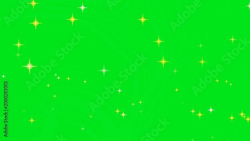 Sparkling Twinkling Stars Animation on Green Screen