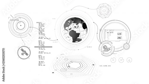 Animated high-tech interface with programming of satellite operation