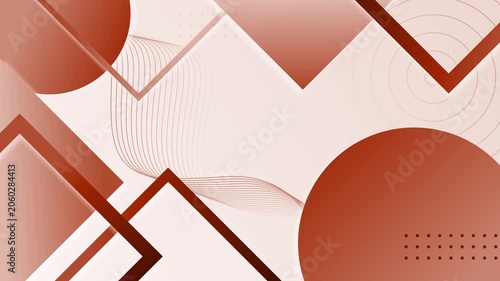 Dark abstract geometric background with colorful gradients animation, circles and angular frames modern vibrant composition
