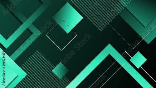 Abstract background with overlapping geometric squares and angled lines animation