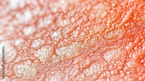 Close-up view of inflamed and bumpy skin texture with visible irritation and redness after a cosmetic procedure