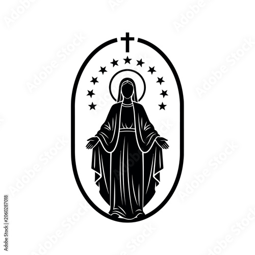 Photos Miraculous Medal Virgin Mary Catholic Religious Symbol.