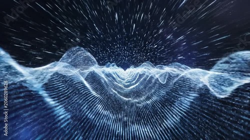 Digital Data Transmission Visualized As Expansive Sonic Wave