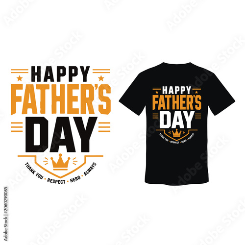 Happy Father's Day Vintage Badge Typography T-Shirt Design