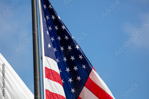Newport Beach, California, June , 2026: An American Flag looking at the Star Field