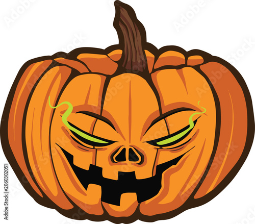 Pumpkin Halloween mascot vector illustration