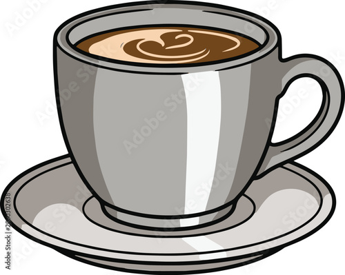 Coffee cartoon vector illustration on mug