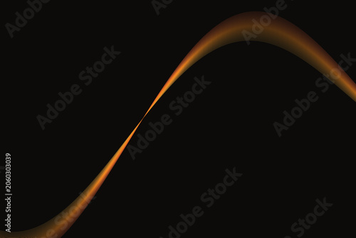 Foto Glowing orange sinuous light wave against dark background, glowing light orange
