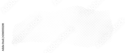 Fotografi Large white torn paper scrap with halftone pattern and jagged silhouette isolated on transparent background art
