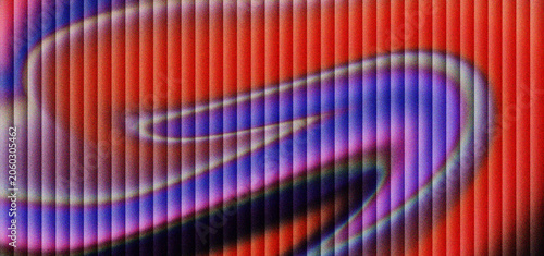 Tableau sur toile Abstract holographic background with vertical glass ribs and colorful light distortion