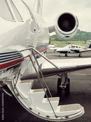 detailed drawing of a private jet staircase