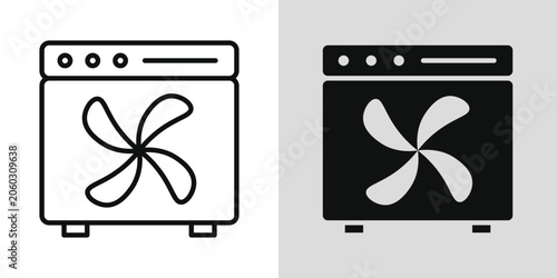 Konstfotografi Convection turbofan stove icon representing modern cooking appliances with fan-a