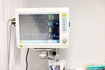 Hospital Monitor Displays Patient Vital Signs Indoors