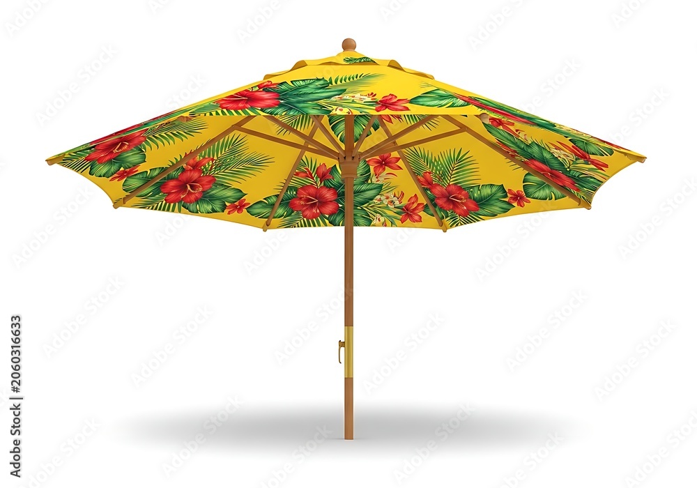 Obraz premium Colorful pixel art beach umbrella on stand