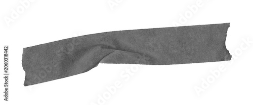 Slika na platnu Black masking tape strip on white background, wrinkled adhesive paper texture, t