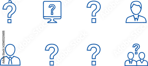 Foto Blue question mark icons with people