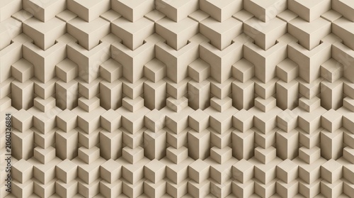 Geometric pattern of rectangular blocks in beige color