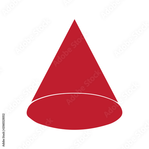 Red Geometric Cone Shape