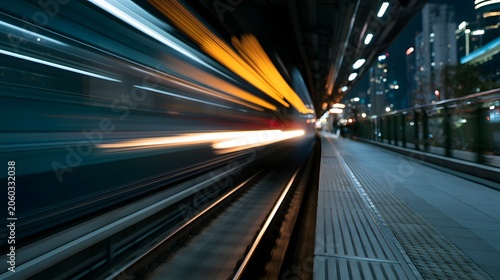 A dynamic scene capturing efficient transportation with dramatic motion blur and high visual