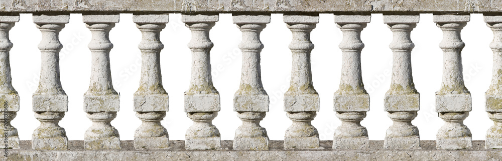 Fototapeta premium PERFECT SEAMLESS PATTERN CONCEPT OF AN OLD CLASSIC CONCRETE ITALIAN BALUSTRADE - Useful for renderings applications