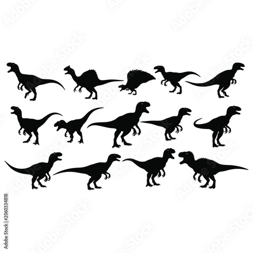 Dinosaur Silhouette Collection with Tyrannosaurus Rex