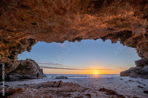 Beach Cave at sunset in Ocean Reef, Perth Western Australia