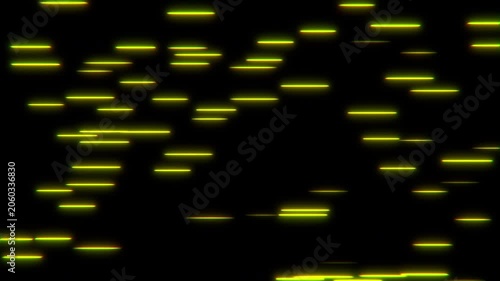 Abstract yellow glowing horizontal lines moving fast