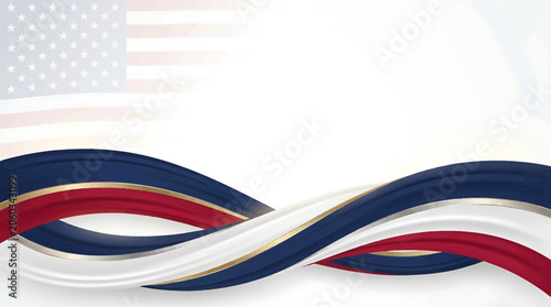 Festive Independence Day Celebration with Silk Ribbons and Patriot Colors 4th July